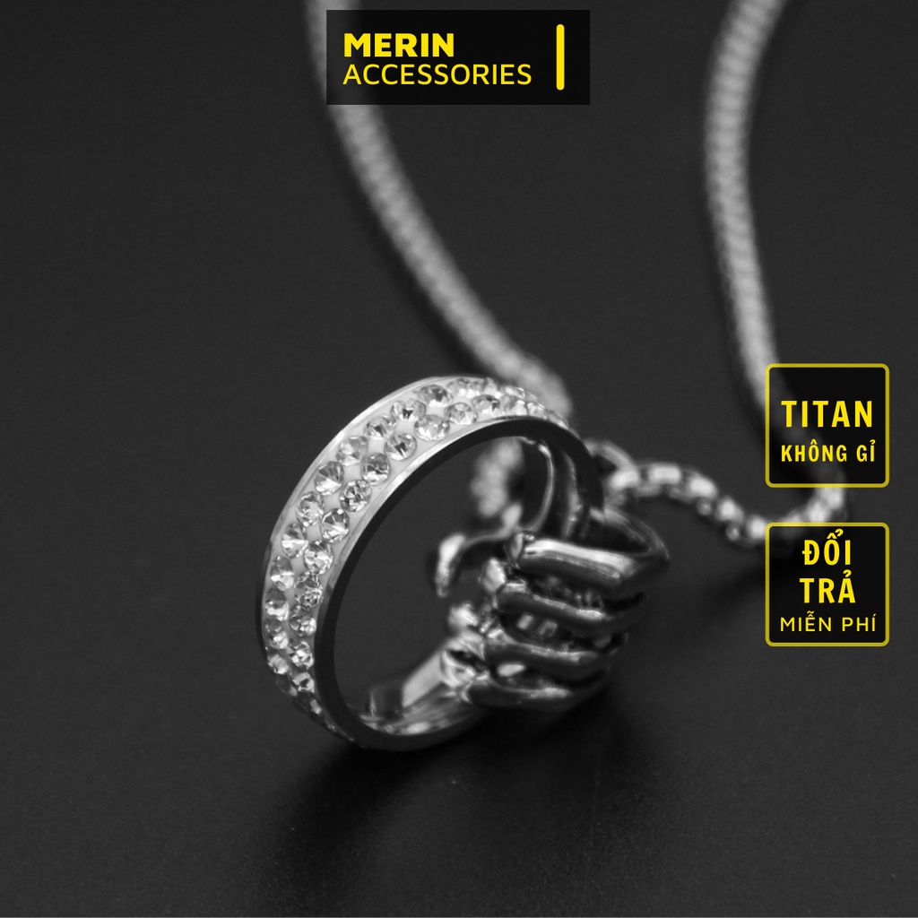 Vòng cổ dây chuyền màu bạc nam nữ unisex Titan Merin Accesories đẹp phụ kiện thời trang - Vòng cổ Hena