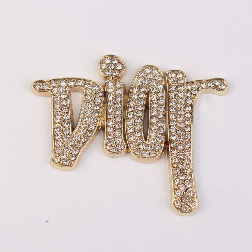 Ghim Cài Giày Bằng Kim Loại Đính Đá Thiết Kế Logo DIOR Sang Trọng Dành Cho Nữ