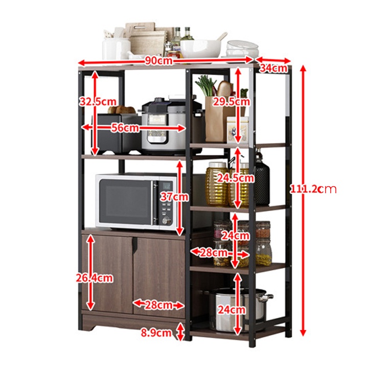 kệ để đồ nhà bếp đa năng sơn tĩnh điện 4 tầng, tủ để đồ nhà bếp