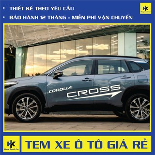 Tem xe Cross Toyota  dán 2 bên sườn - tem xe ô tô giá rẻ hà nội