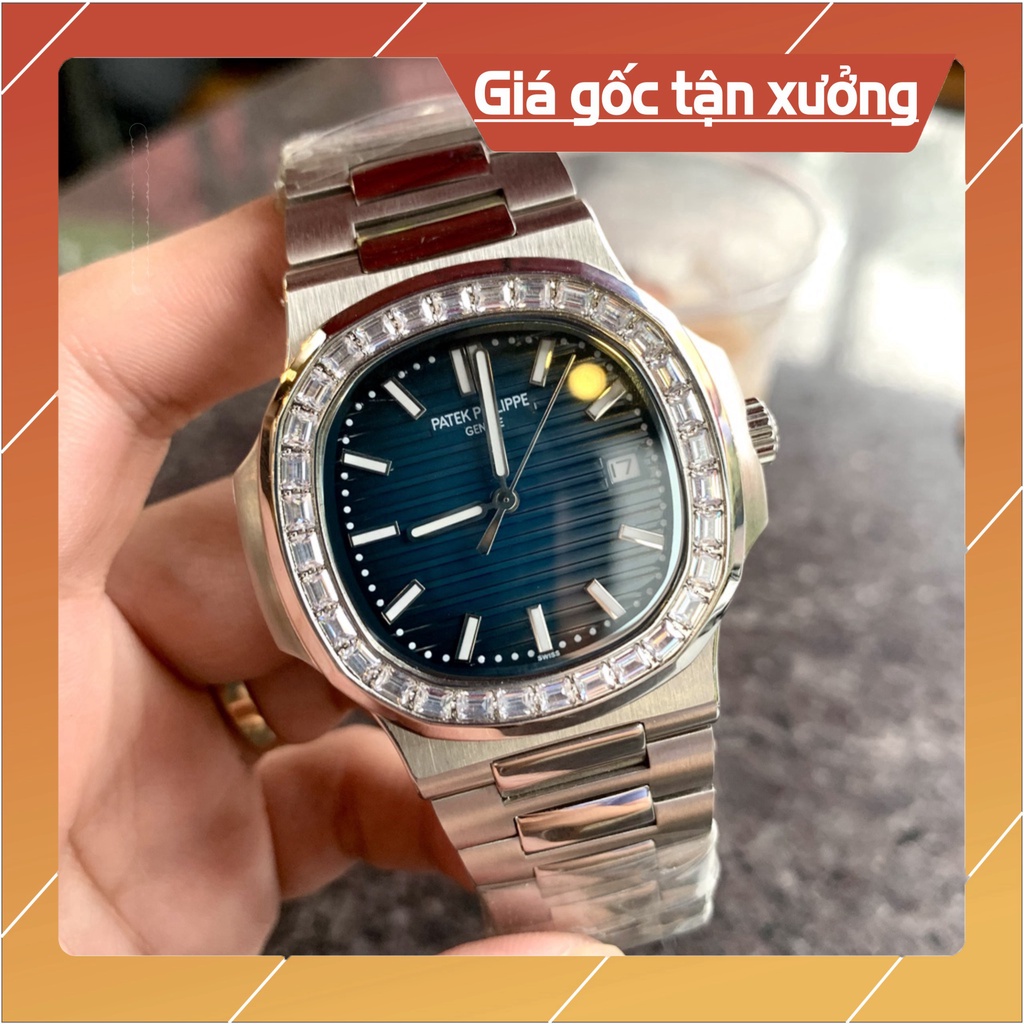 Đồng Hồ Nam Patek Philippe nautilus PA52A Máy Cơ Automatic Nhật Dây Thép 316L Đá dài