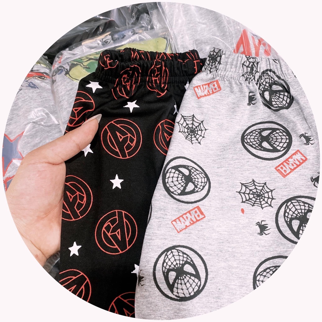Bộ bé trai thu đông dài tay Combo 2 bộ cotton in hình Spiderman