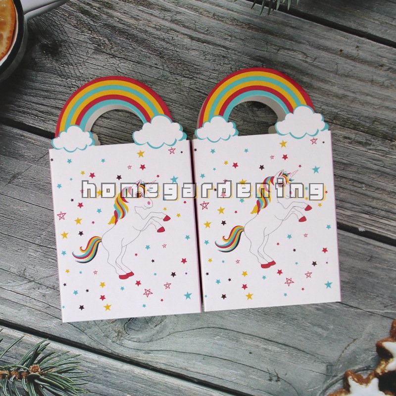 Túi Giấy Đựng Bánh Quy Hình Kỳ Lân Cầu Vồng