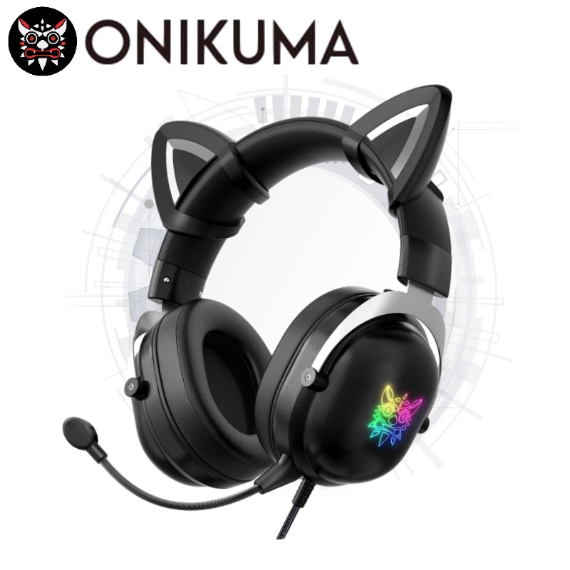Tai nghe chơi game Onikuma X11 có Mic kiểu tai mèo dễ thương
