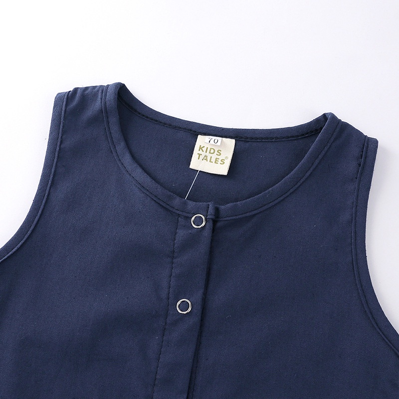 Áo liền quần Cotton SáT NáCh MàU Trơn Cho Bé Trai / GáI (6-24 TháNg)