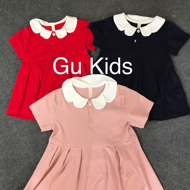 Váy cổ trắng cotton