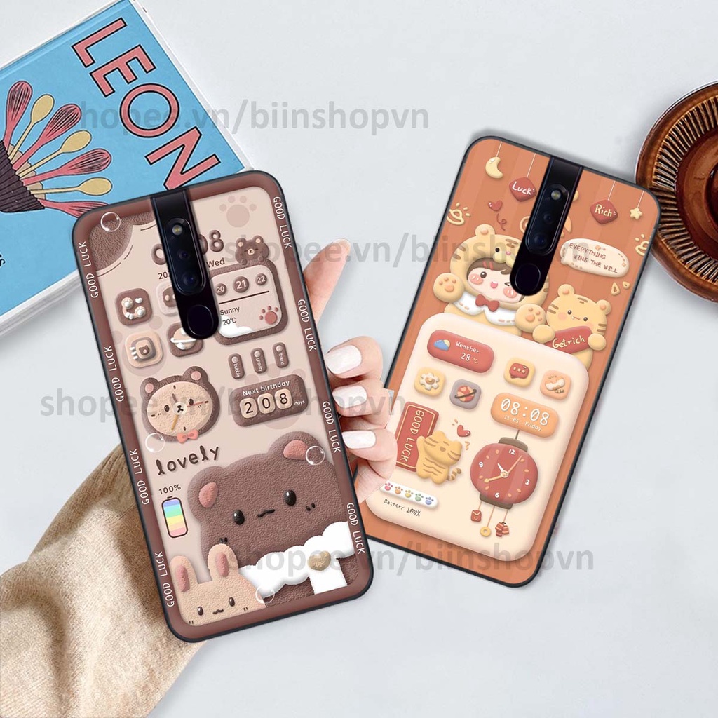 Ốp Oppo F11 / F11 Pro in 3D icon gấu nổi siêu xinh, siêu đáng yêu, cá tính phong cách