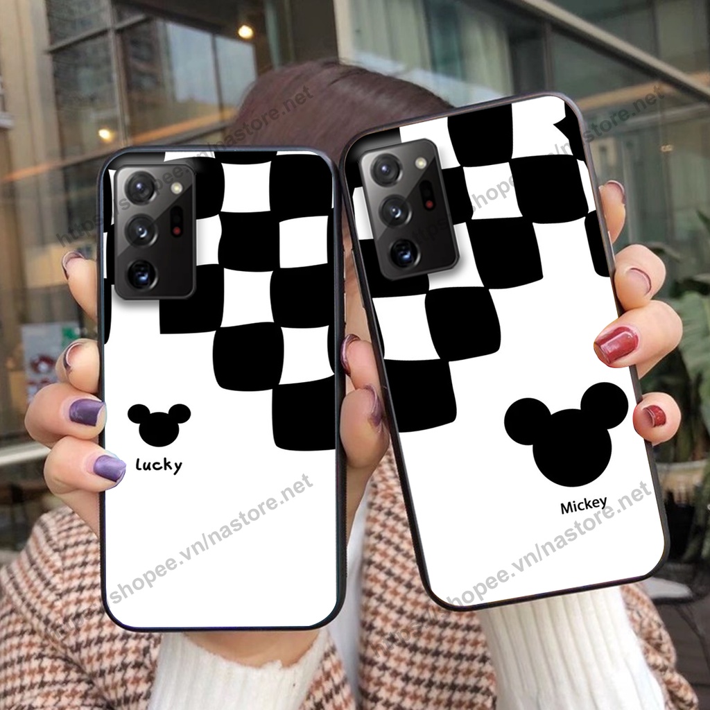Ốp lưng Samsung Note 20 / Note 20 Plus / Note 20 Ultra / Note 20+ trái tim họa tiết caro, mikey họa tiết beabrick cute