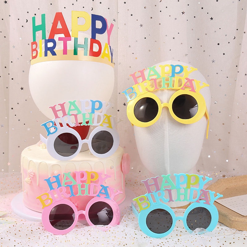 Mắt Kính In Chữ Happy Birthday Ngộ Nghĩnh