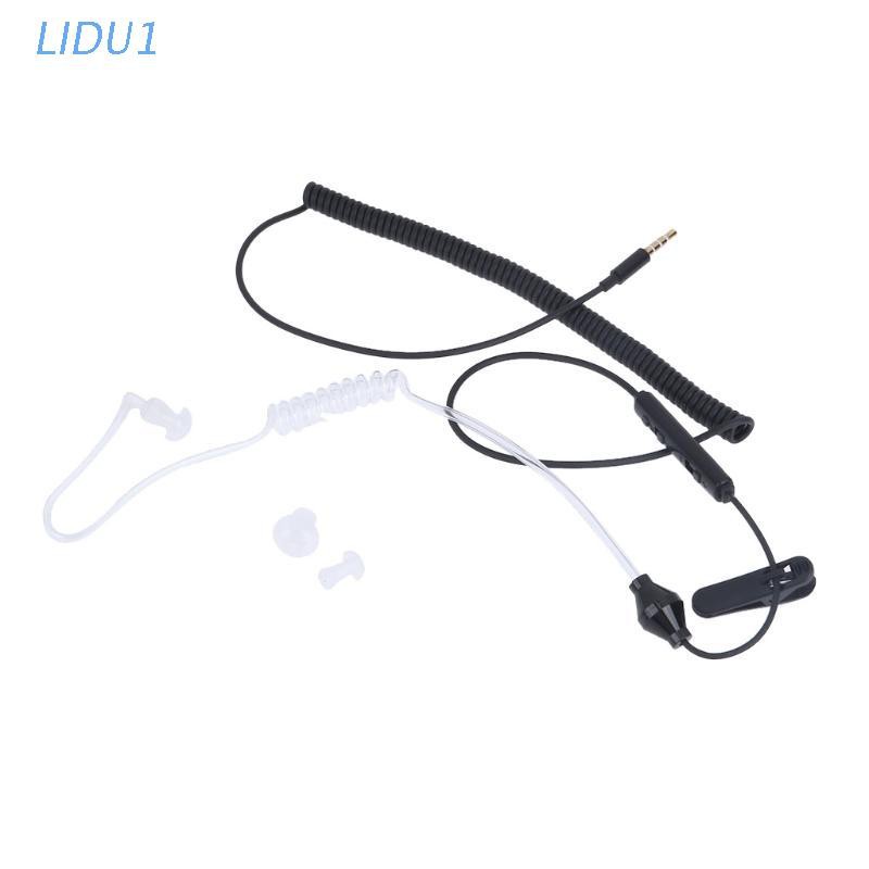 LIDU  Spiral Acoustic Hollow Air Tube 3.5mm Anti-radiation Headphone Earphone With Mic