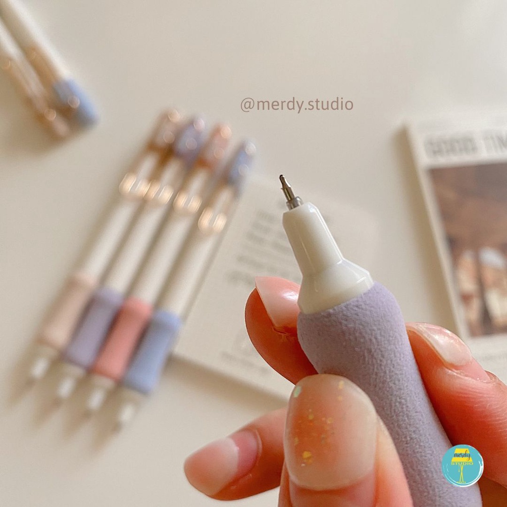 Bút bấm Mura đệm tay siêu êm ngòi 0.5mm - Morandi Color