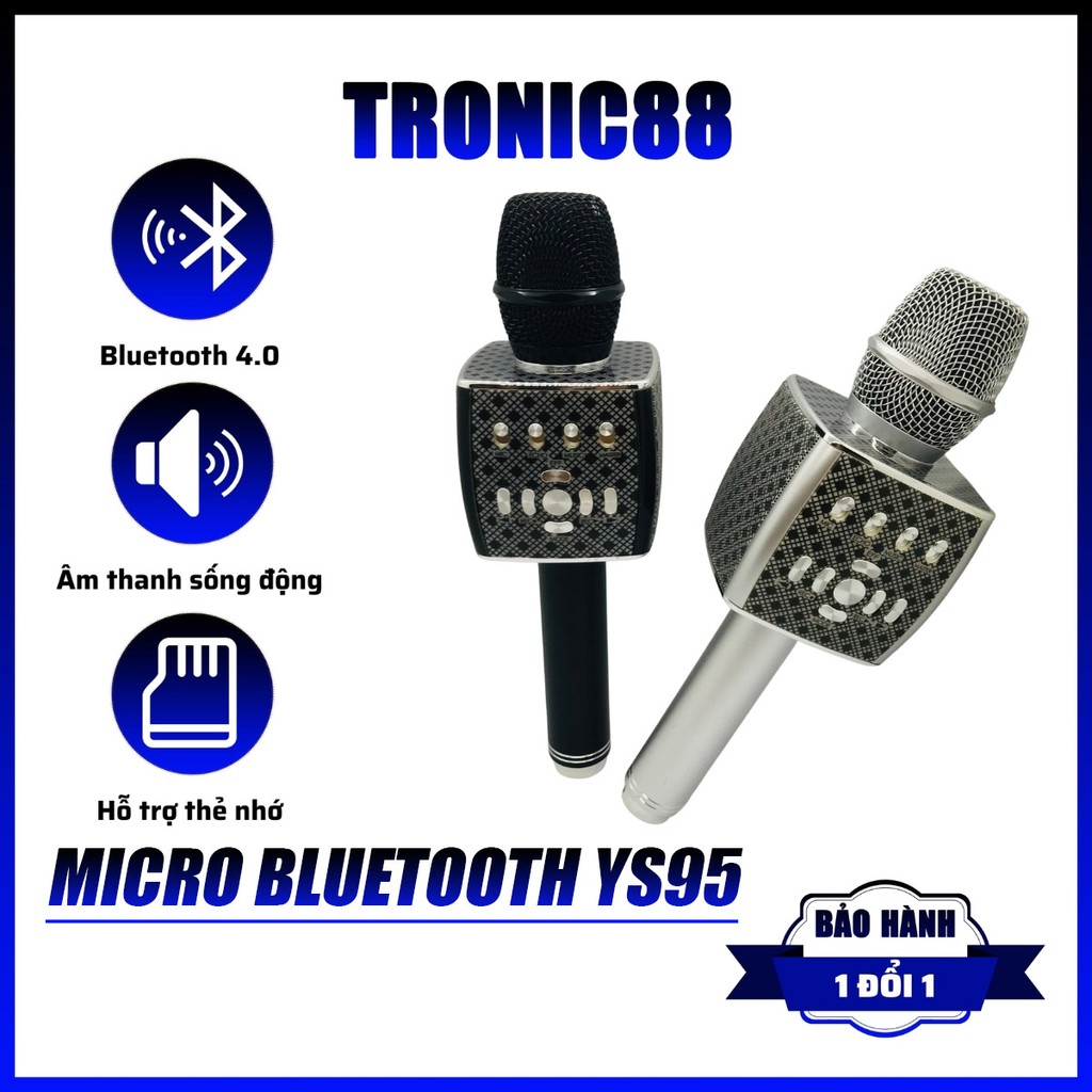 Micro Karaoke Bluetooth YS95 JVJ Không Dây Vỏ Kim Loại Thiết Kế Sang Trọng