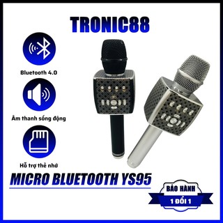 Micro karaoke bluetooth ys95 jvj không dây vỏ kim loại thiết kế sang trọng