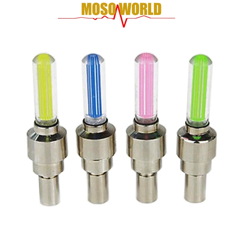 Set 2 đèn led MOSOWORLD gắn van lốp xe đạp leo núi trang trí không có pin