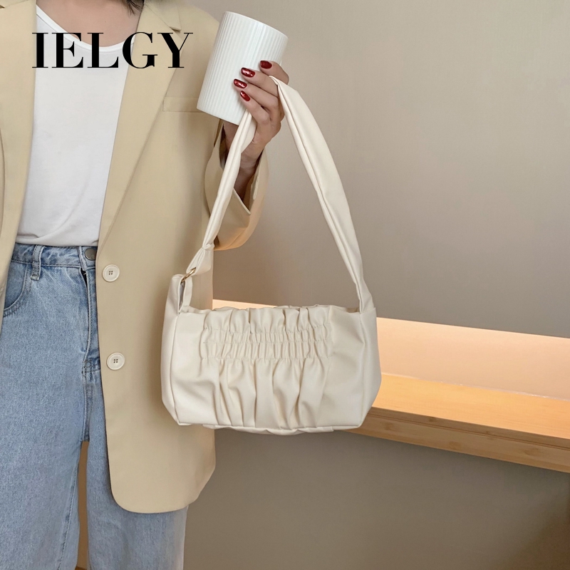 Túi Đeo Vai IELGY Thiết Kế Xếp Ly Chất Liệu Mềm Mại Thời Trang Nữ
