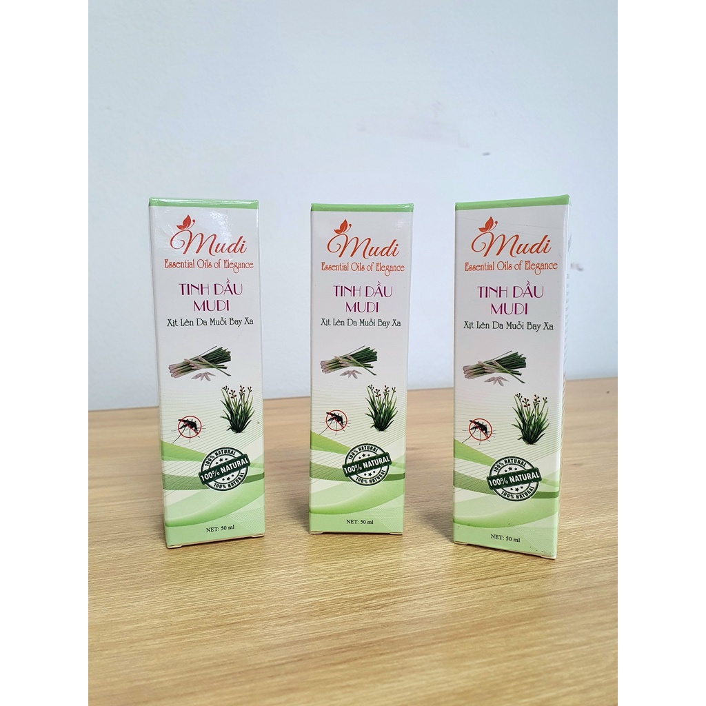 Tinh dầu Mudi, xịt đuổi muỗi, mùi thơm, khử khuẩn với tinh dầu thiên nhiên - Lọ 50 ml - PharmaOTC