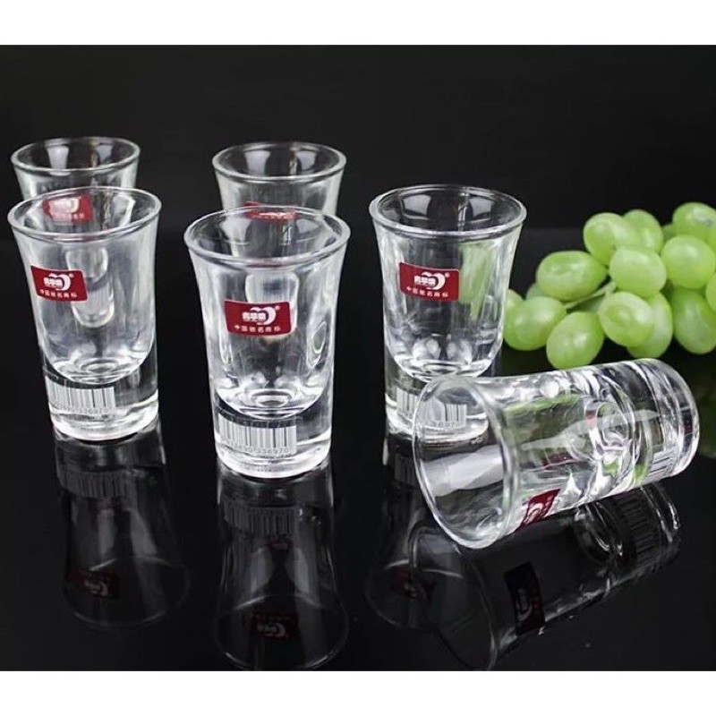 BỘ 6 LY RƯỢU THUỶ TINH DELI HÀNG CAO CẤP SIÊU DÀY ĐẾ CAO 23ml HÀNG ĐẮT