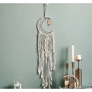 [ Giá Ưu Đãi] Dreamcatcher Trăng  Handmade Macrame Trang Trí Nhà Cửa