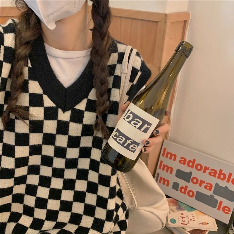 Áo sweater dệt kim sát nách kiểu retro nhật bản thời trang xuân thu cho nữ