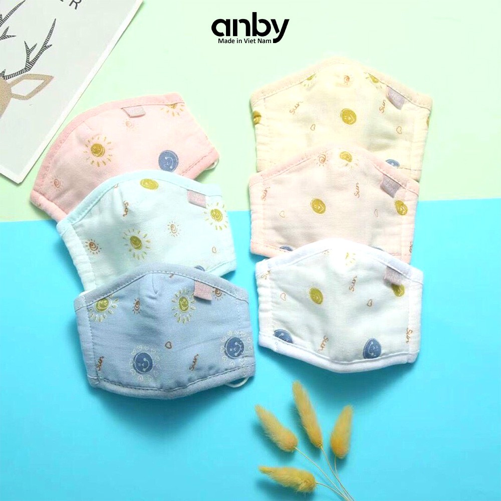 Khẩu trang xô trẻ em ANBY họa tiết dễ thương chống bụi, giữ ấm phù hợp cho bé từ 1 đến 3 tuổi