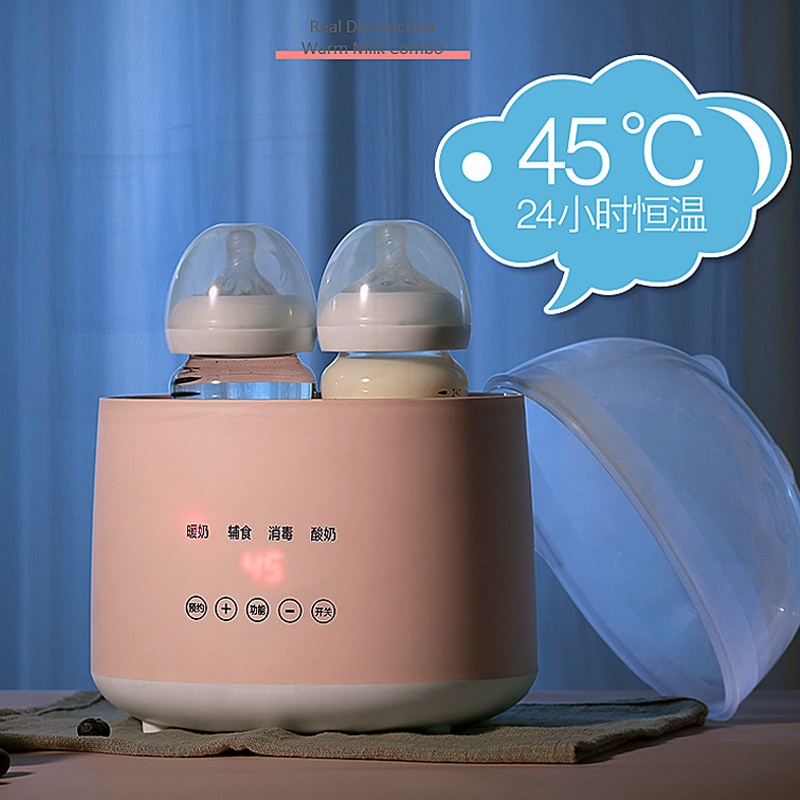 Máy hâm sữa tiệt trùng 2 bình đa năng, màn hình cảm ứng 4 chức năng tiện lợi có chế độ hẹn giờ bảo