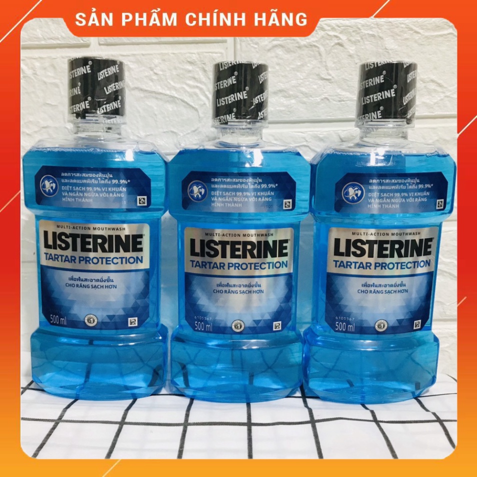 (250ML, 500ML-750ML) Nước súc miệng ngăn ngừa mảng bám Listerine Tarta