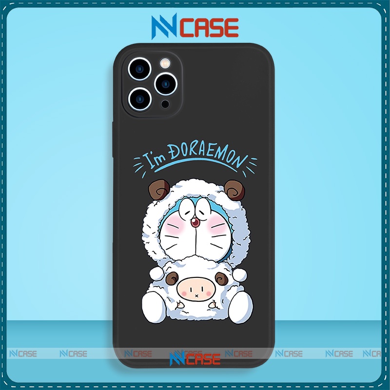 Ốp lưng điện thoại iPhone cặp đôi hoạt hình doraemon cạnh vuông silicon dẻo ip 6/6s/7/8/X/XS/XR/11/12/13/14 Pro Plus Max