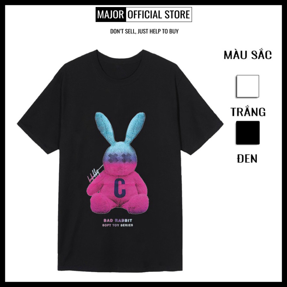 Áo Thun Oversize Tay Lỡ MAJOR Bad Rabbit Dáng  Xuông Unisex Nam Nữ Vải Cotton Cao Cấp -  ATP12