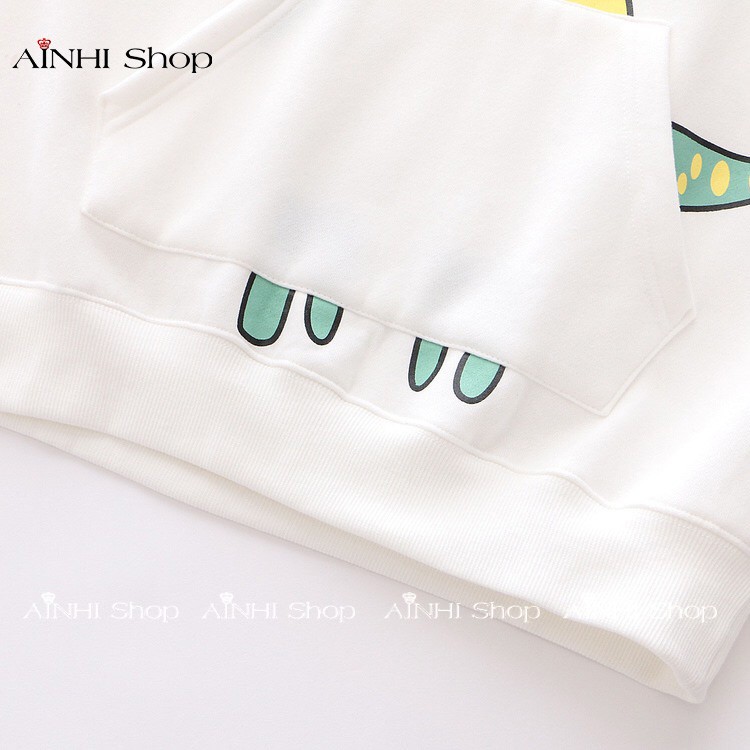 Áo Hoodie ❤️FREESHIP❤️ Unisex Nam Nữ Kiểu Dáng Sweater, Chất Nỉ Bông Cao Cấp Có Nón Chui Đầu Hình Khủng Long Xanh | BigBuy360 - bigbuy360.vn