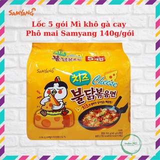 [Lốc 5 gói] Mì khô gà cay Samyang vị phô mai 140g