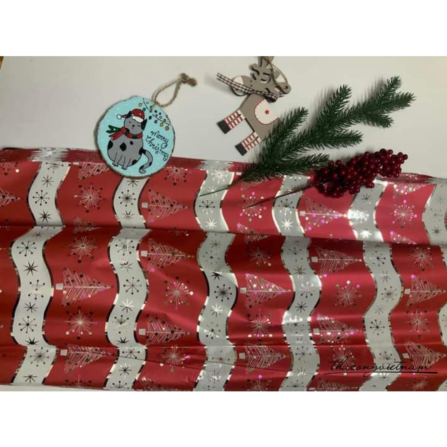 Giấy kiếng gói quà Hàn Quốc họa tiết Giáng Sinh