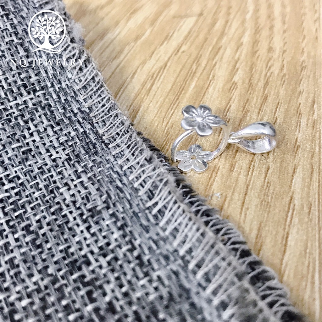 Khoen bạc móc mặt họa tiết hoa mai 5 cánh - NQ Jewelry