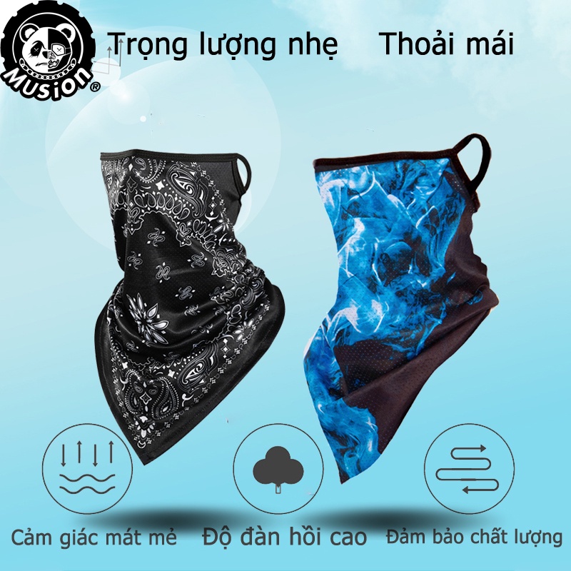 Musion - Khăn ống đa năng chống nắng，Khăn rằn tam giác，Khăn xếp chống nắng，Chống nắng cho mặt, thấm hút mồ hôi, nhanh khô，Khăn trùm đầu đi xe đạp