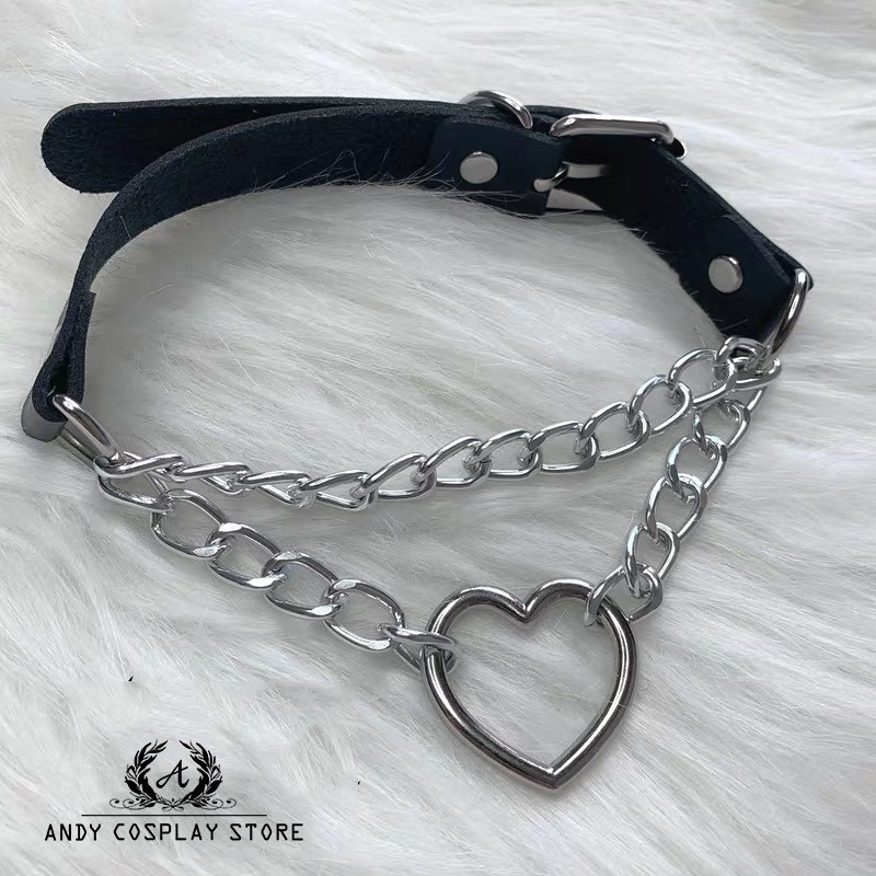 [CÓ SẴN] Vòng cổ choker xích trái tim rỗng