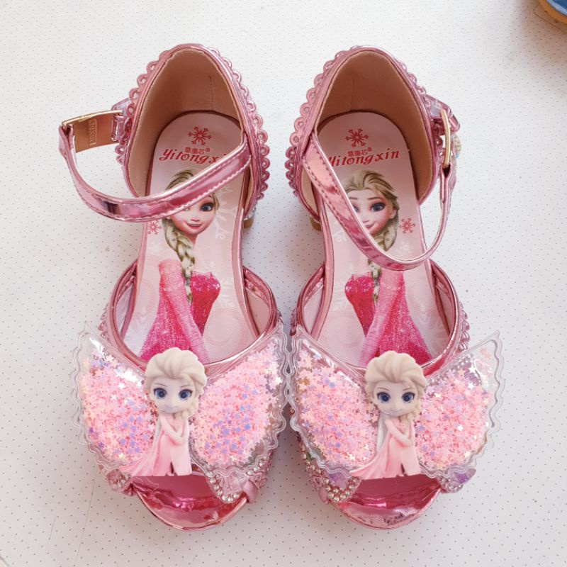 Giày công chúa Elsa cao gót cho bé gái 3-8 tuổi đi học, đi chơi