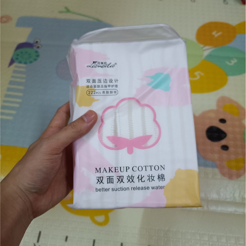 Bông tẩy trang 222 miếng Lameila - Cotton Pads 100% Cotton - Moon Authentic