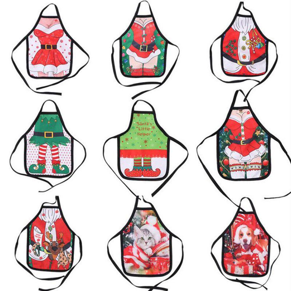 Set 2 Tạp Dề Bọc Chai Rượu Chủ Đề Giáng Sinh Ốp