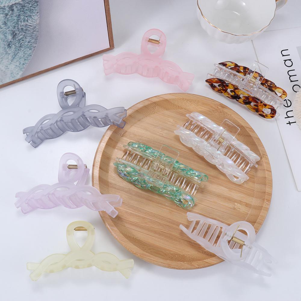 SUMU Kẹp Tóc Dạng Chuỗi Xích Xoắn Bằng Nhựa Acrylic