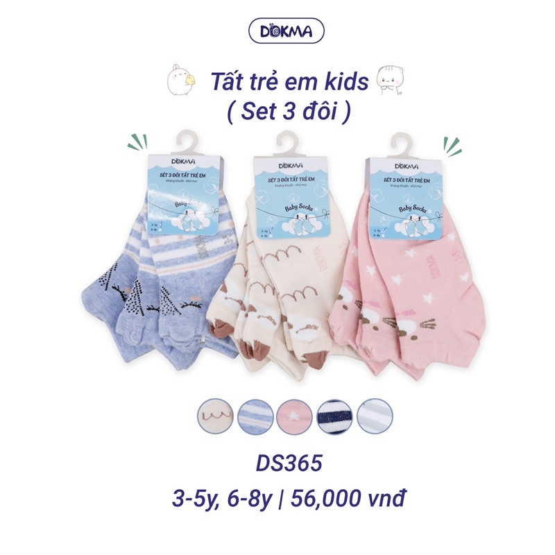 Set 3 đôi tất cotton Dokma siêu mềm, mịn