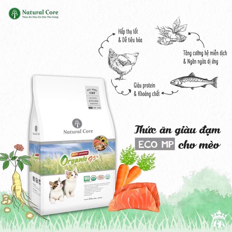 Thức ăn giàu đạm cho mèo Natural core Multi Protein 95% 1kg