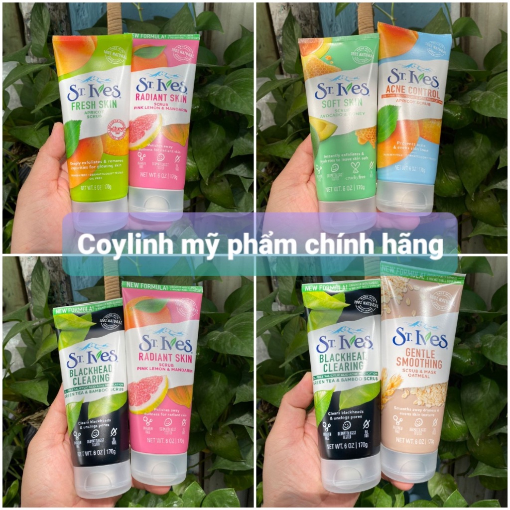 [Date 08/2024] Sữa Rửa Mặt tẩy tế bào chết sạch mụn sáng da St.Ives 170g Chính Hãng
