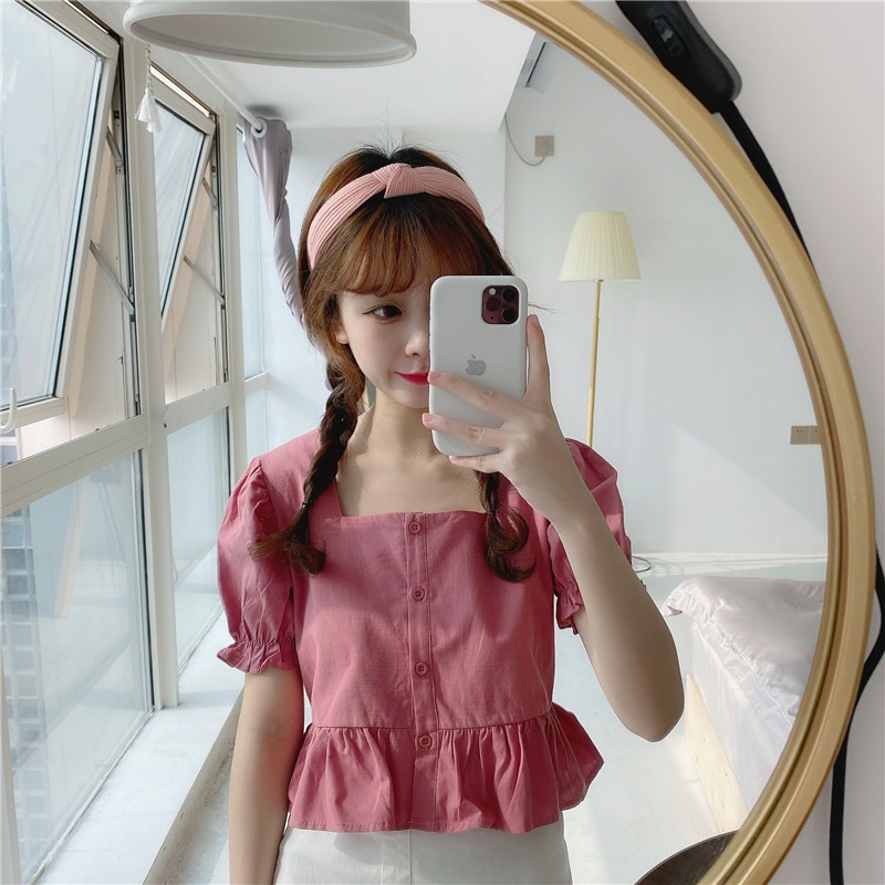 Áo croptop nữ, áo kiểu nữ croptop dáng babydoll | BigBuy360 - bigbuy360.vn