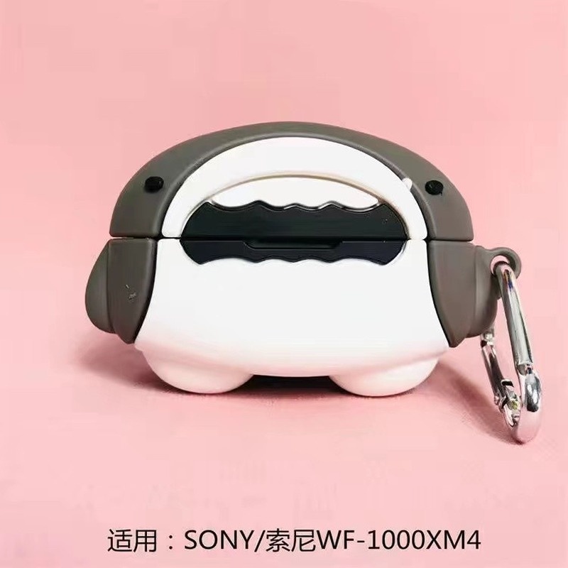 Vỏ Bọc Bảo Vệ Hộp Sạc Tai Nghe Sony WF-1000 XM4 Hình Cá Mập