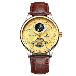 ĐỒNG HỒ NAM CƠ TEVISE T820B DÂY DA CHÍNH HÃNG MÁY TỐT (TẶNG KỀM HỘP)