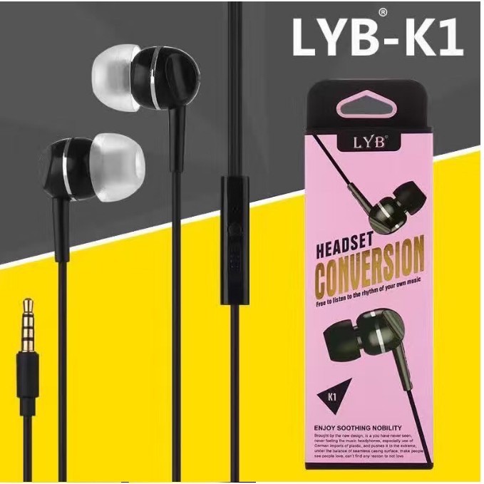 Tai nghe LYB-K1 giắc cắm 3.5 mm chuyên dùng cho máy tính điện thoại di động, máy nghe nhạc, loa...
