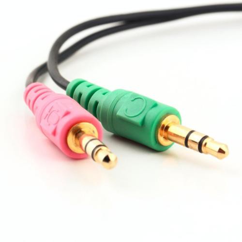 Cáp gộp tai nghe và mic ra jack 3,5mm âm dây tròn loại rẻ