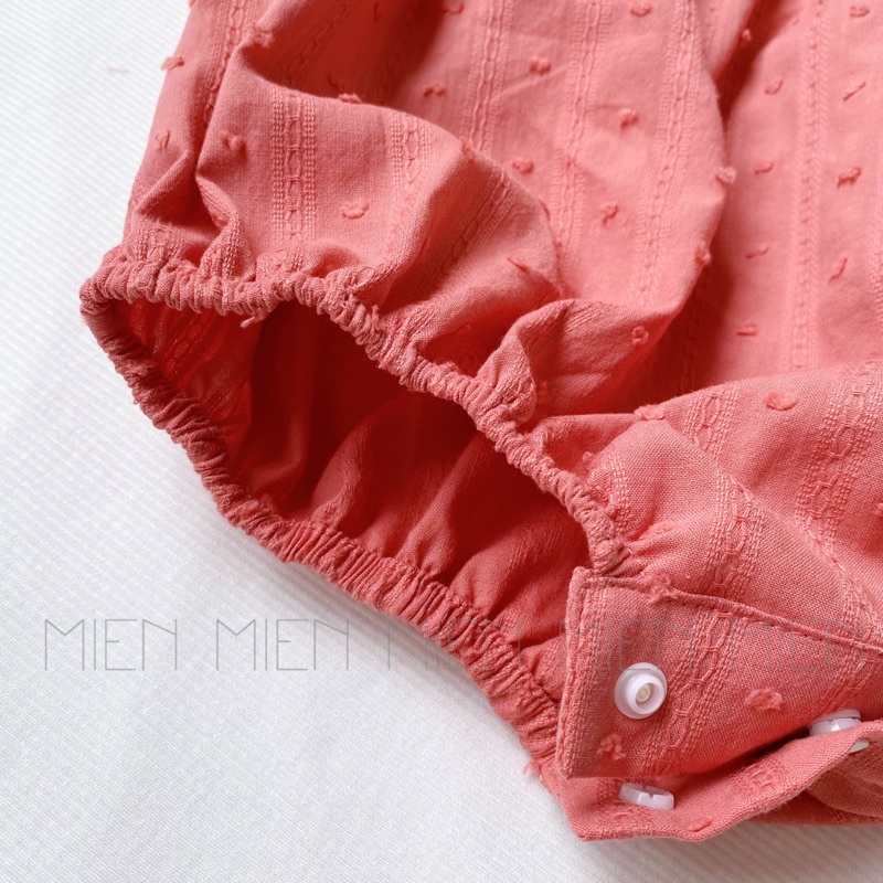 (R11) Bodysuit cổ ren chéo cho bé gái MIEN
