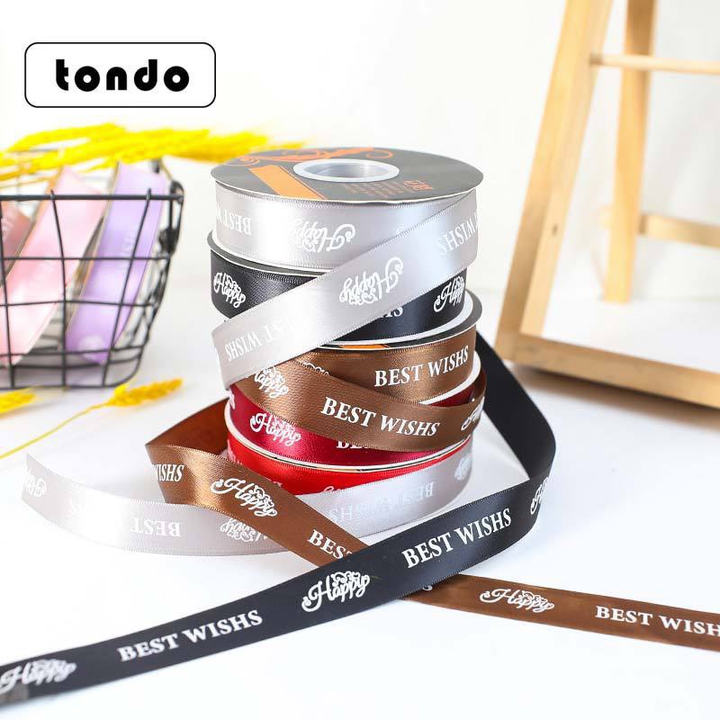 Ruy băng Best Wishes, ruy băng chữ tiếng anh, ruy băng chữ anh ngữ khổ 2,5cmx25m/2,5cmx45m