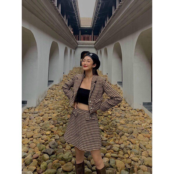 Vải dạ tweed mỏng siêu đẹp