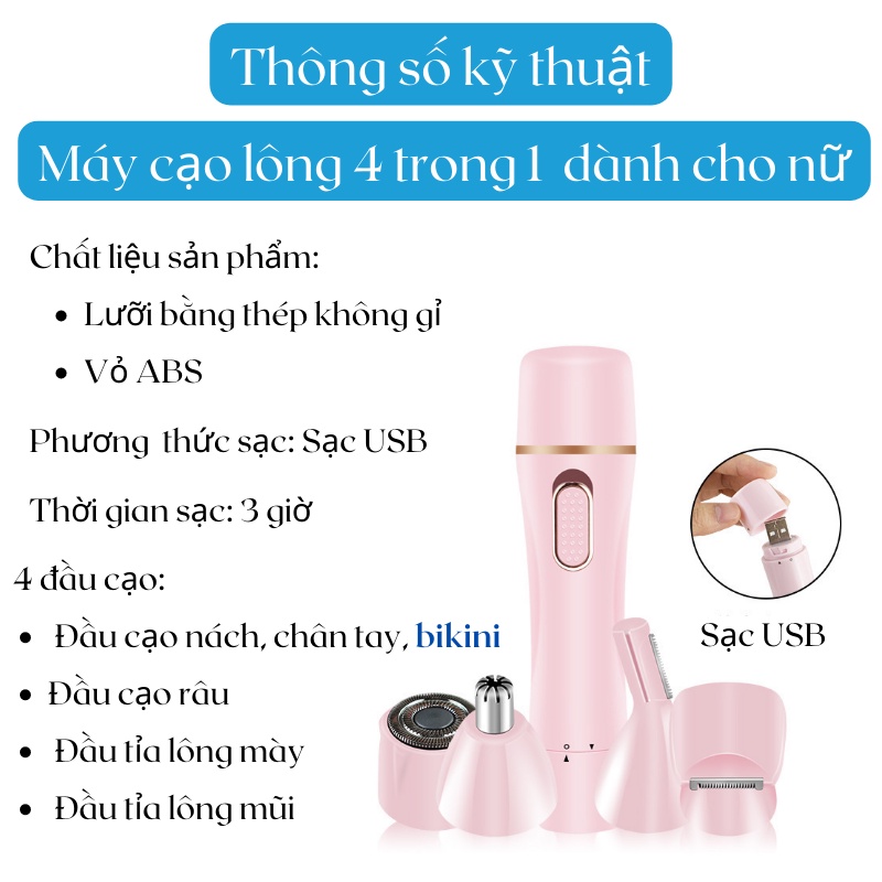 Máy Cạo Lông Toàn Thân Chính Hãng Bugu BZ-35666 Đa Năng Cạo Sát Sạc Nhanh Nhỏ Gọn Tiện Lợi An Toàn